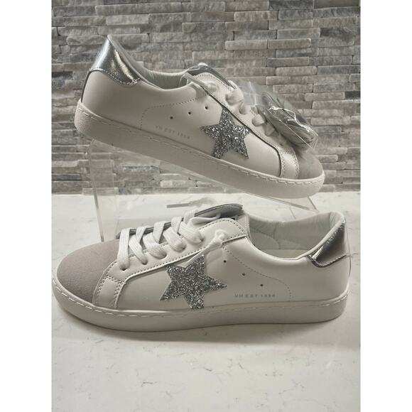 Vintage Havana Carla White Silver Glitter Size 8 - Picture 2 of 6